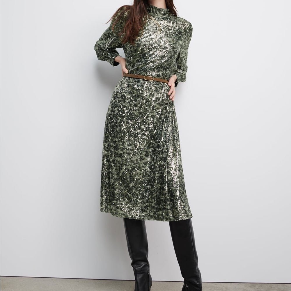 Zara | Gunmetal Sequin Dress